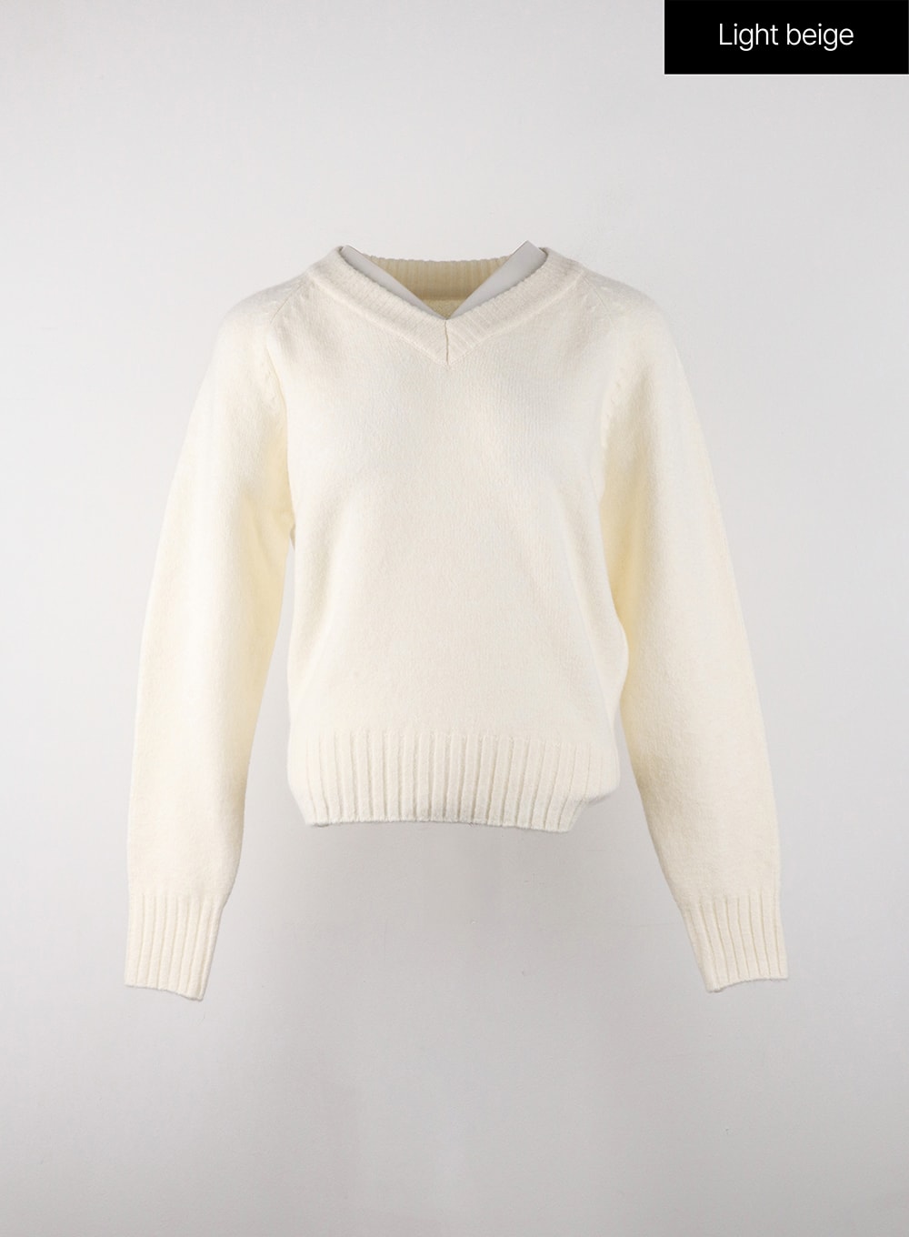 v-neck-sweater-oj404 / Light beige