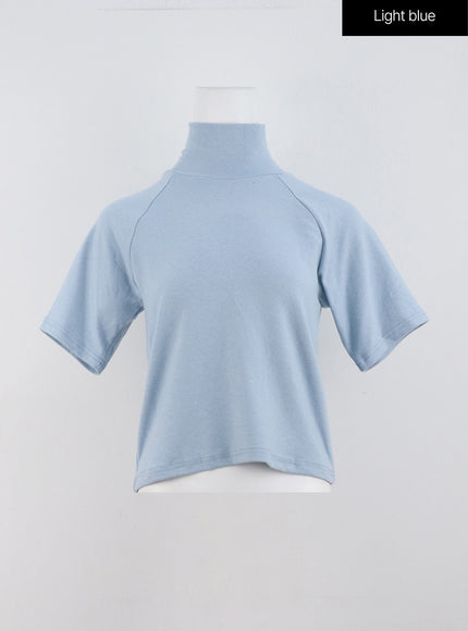 high-collar-short-sleeve-od307 / Light blue