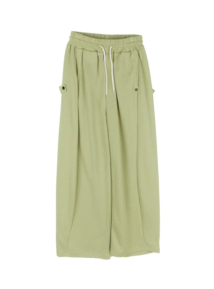 relaxed-fit-wide-leg-sweatpants-cg514 / Light green