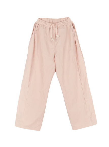 pintuck-wide-fit-windbreaker-pants-cy523 / Light pink