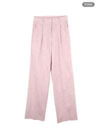 pintuck-straight-fit-trousers-oa419 / Pink