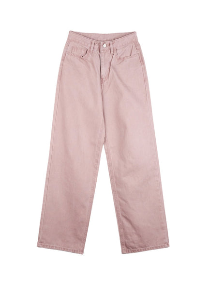 chloe-wide-leg-comfy-jeans-on418 / Pink