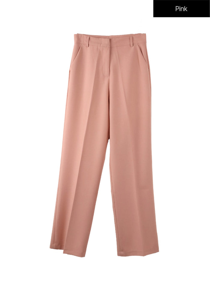 basic-tailored-pants-of415 / Pink