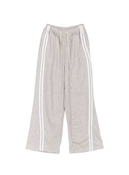 adjustable-striped-sweatpants-cf518 / Gray