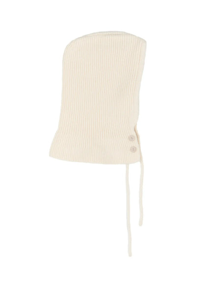 knit-button-balaclava-cd509 / Light beige