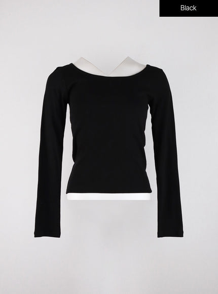 round-neck-slim-fit-tee-od327 / Black