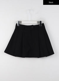 a-line-pleated-mini-skirt-ij403 / Black