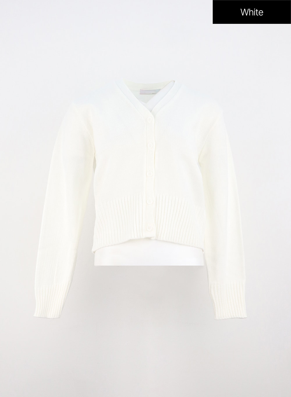 v-neck-buttoned-cardigan-io317 / White