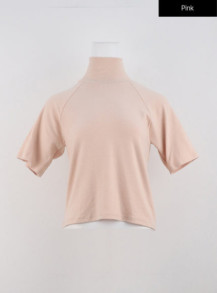 high-collar-short-sleeve-od307 / Pink