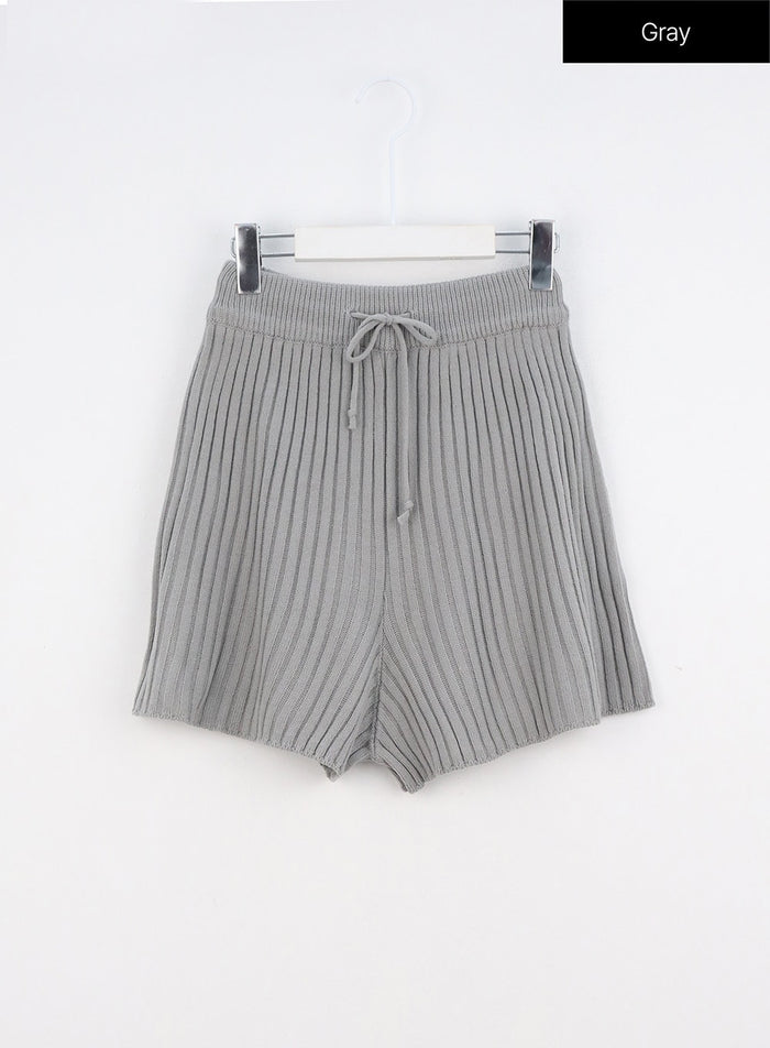 ribbed-knit-shorts-io317 / Gray