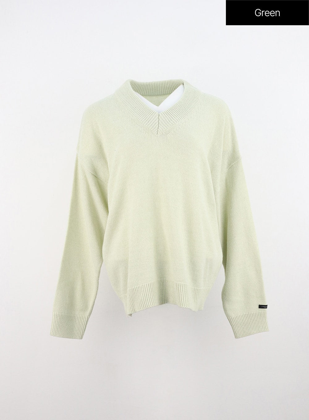 v-neck-slouchy-pullover-oo325 / Green