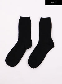 basic-vivid-color-socks-of406 / Black