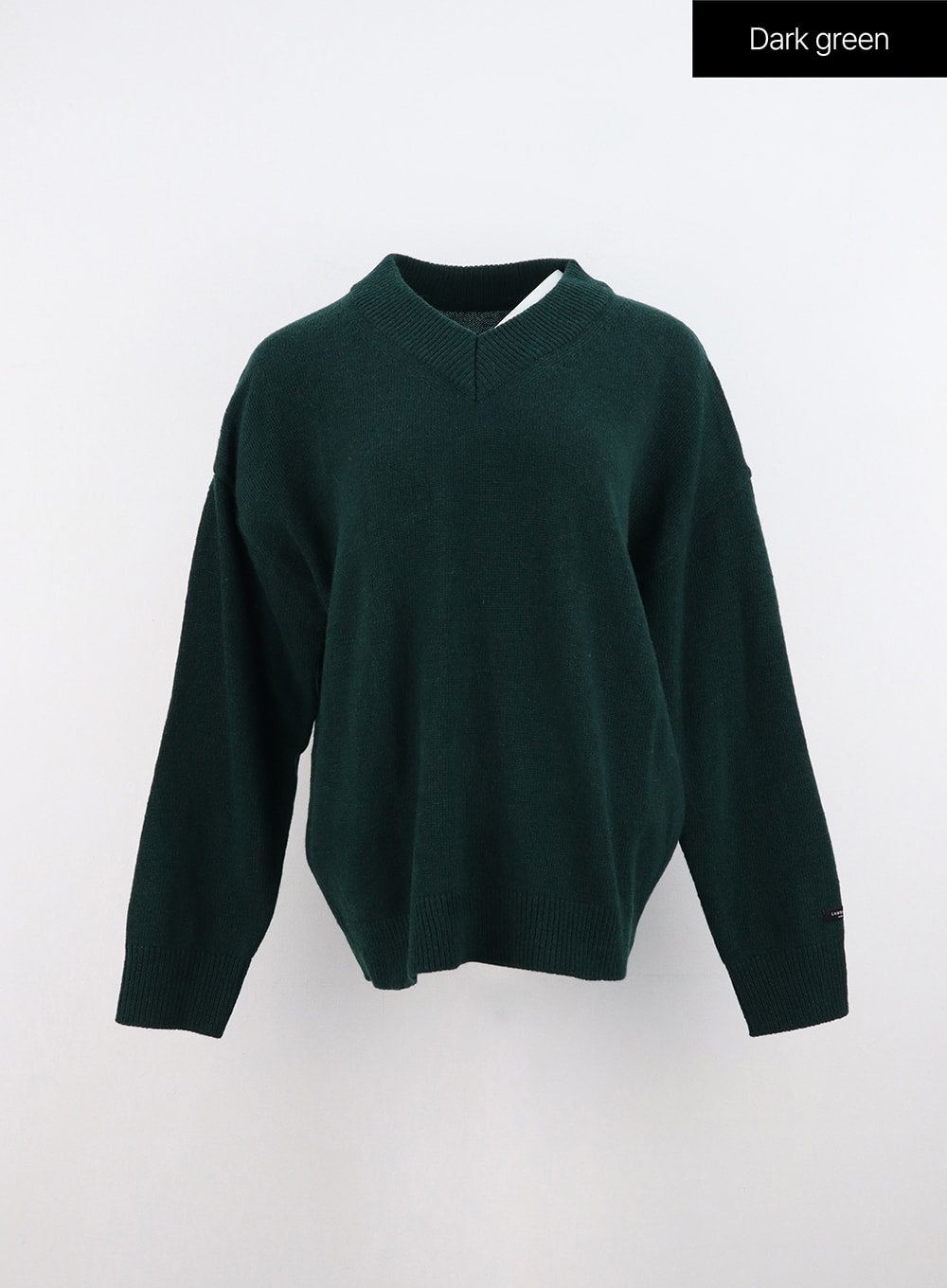 v-neck-slouchy-pullover-oo325 / Dark green