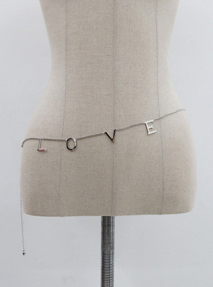Love Silver Color Chain Belt BN22