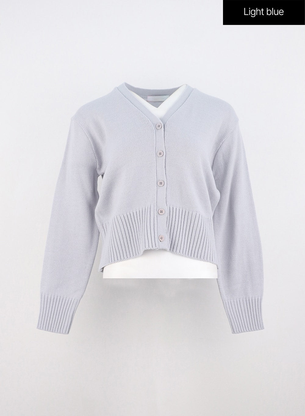 v-neck-buttoned-cardigan-io317 / Light blue