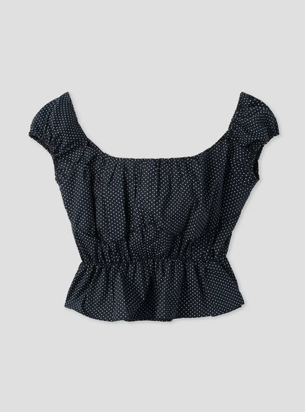 polka-dot-sleeveless-blouse-iu526 / Dark blue