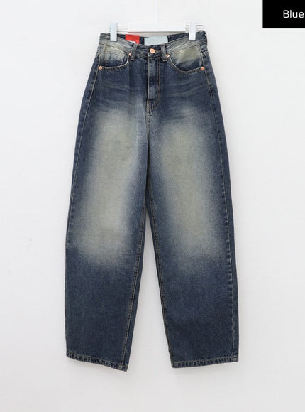 Bleached Wide Leg Denim Pants CA07
