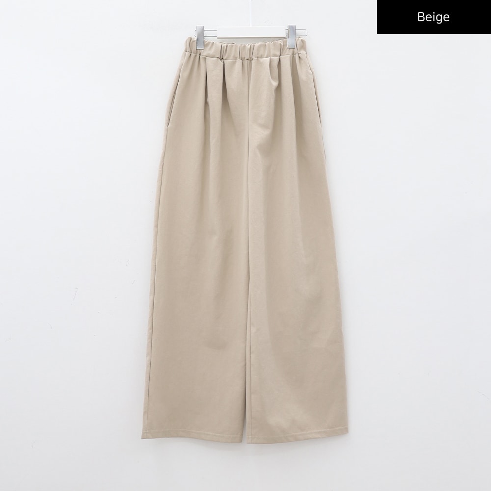 Mid-rise Wide Banded Cotton Pants CA08