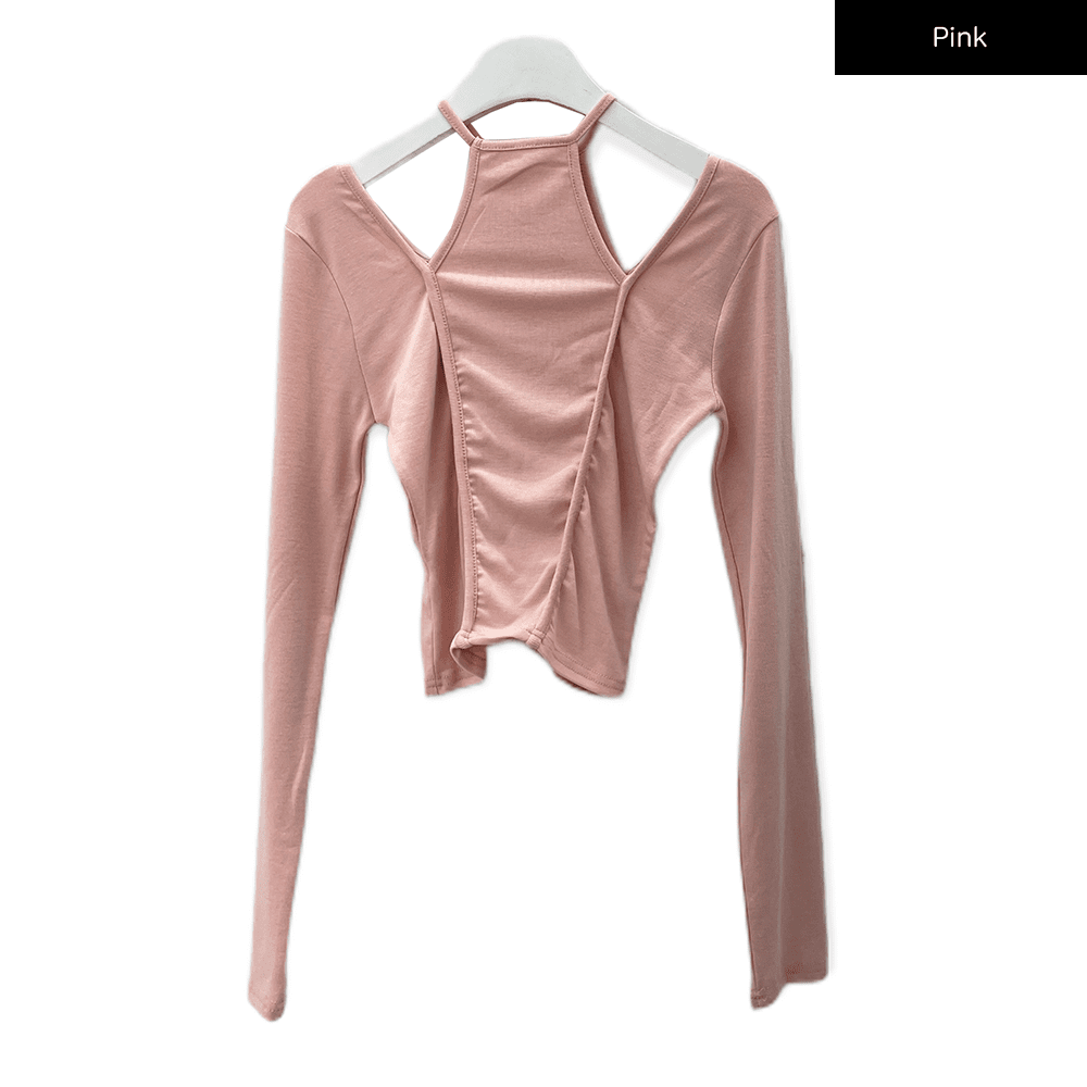 Cut Out Long Sleeve Top C0302