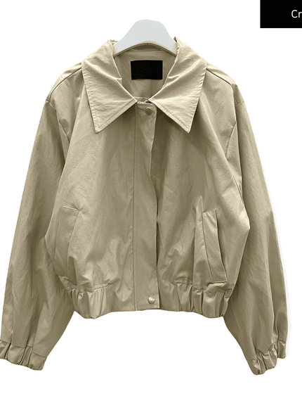 Faux Leather Crop Jacket J19