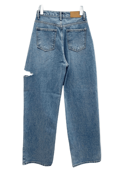 Torn Wide Leg Jeans C1002
