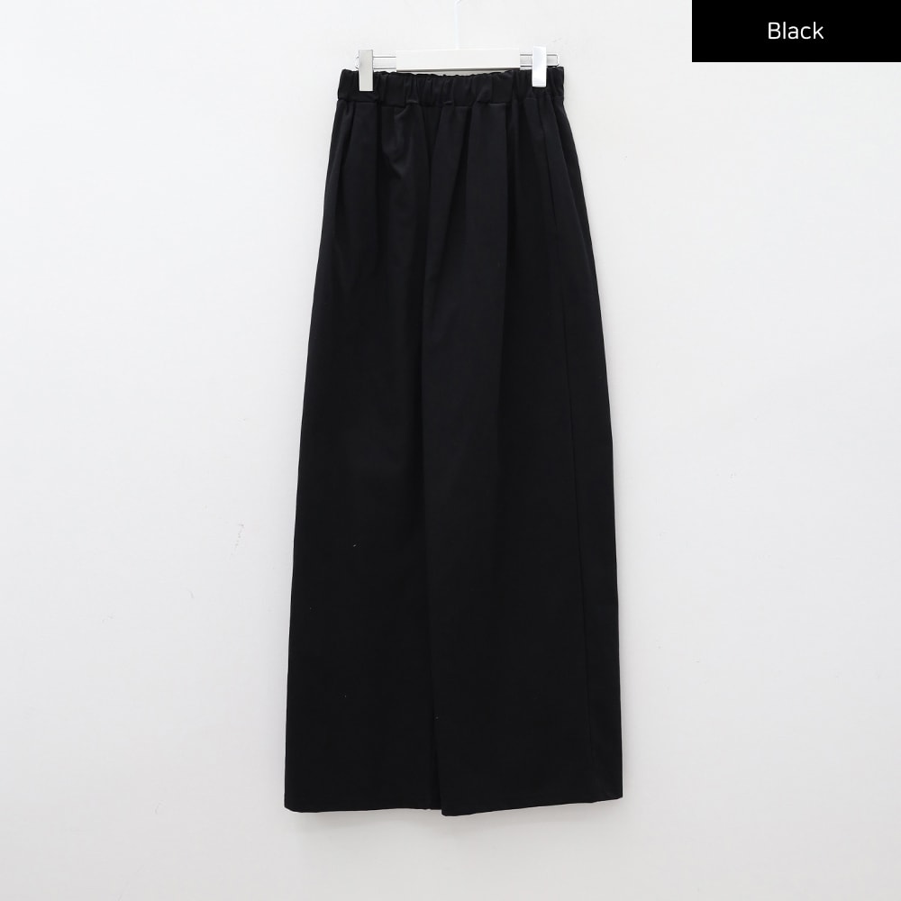 Mid-rise Wide Banded Cotton Pants CA08