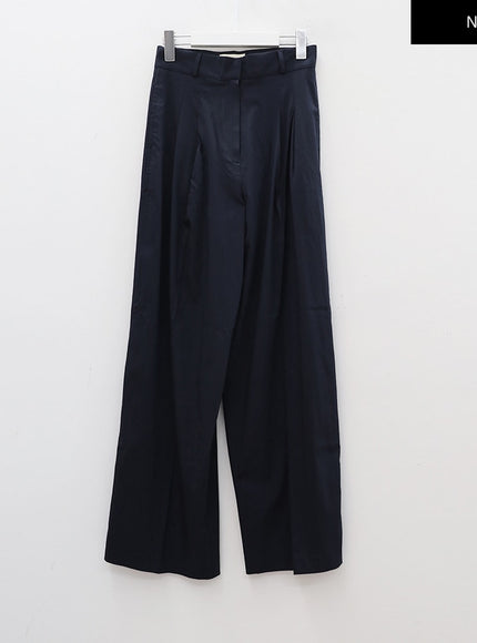 Wide Leg Tailored Pintuck Trousers CM3