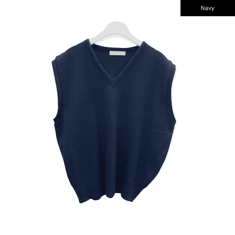 V Neck Knit Vest C2701