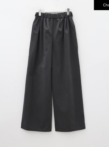 Mid-rise Wide Banded Cotton Pants CA08