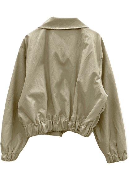 Faux Leather Crop Jacket J19