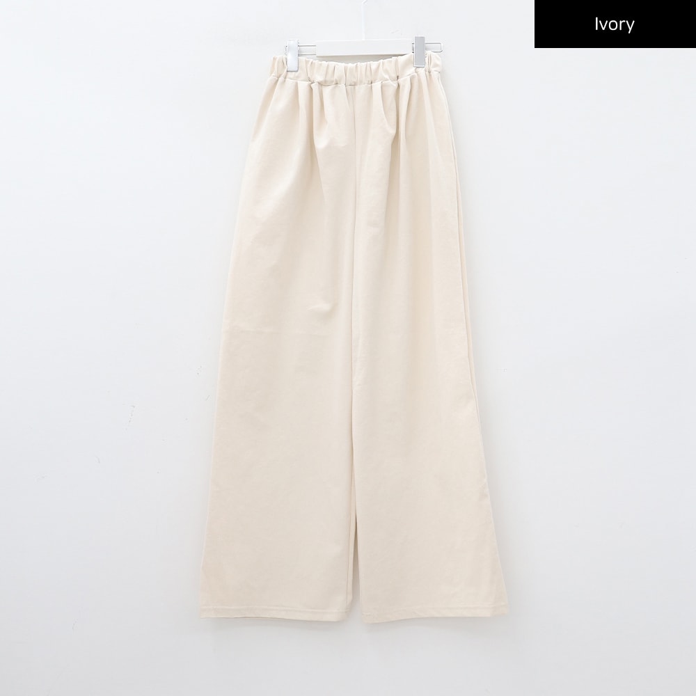 Mid-rise Wide Banded Cotton Pants CA08