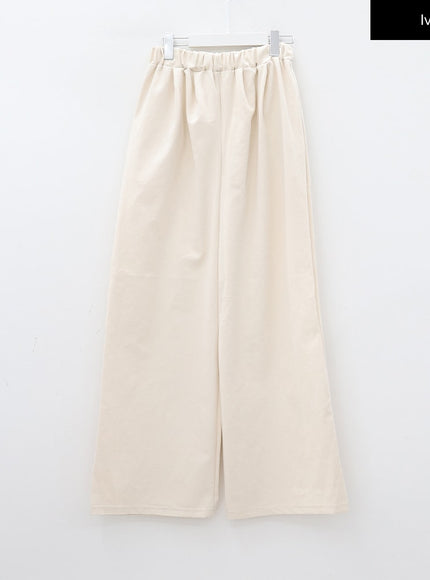 Mid-rise Wide Banded Cotton Pants CA08