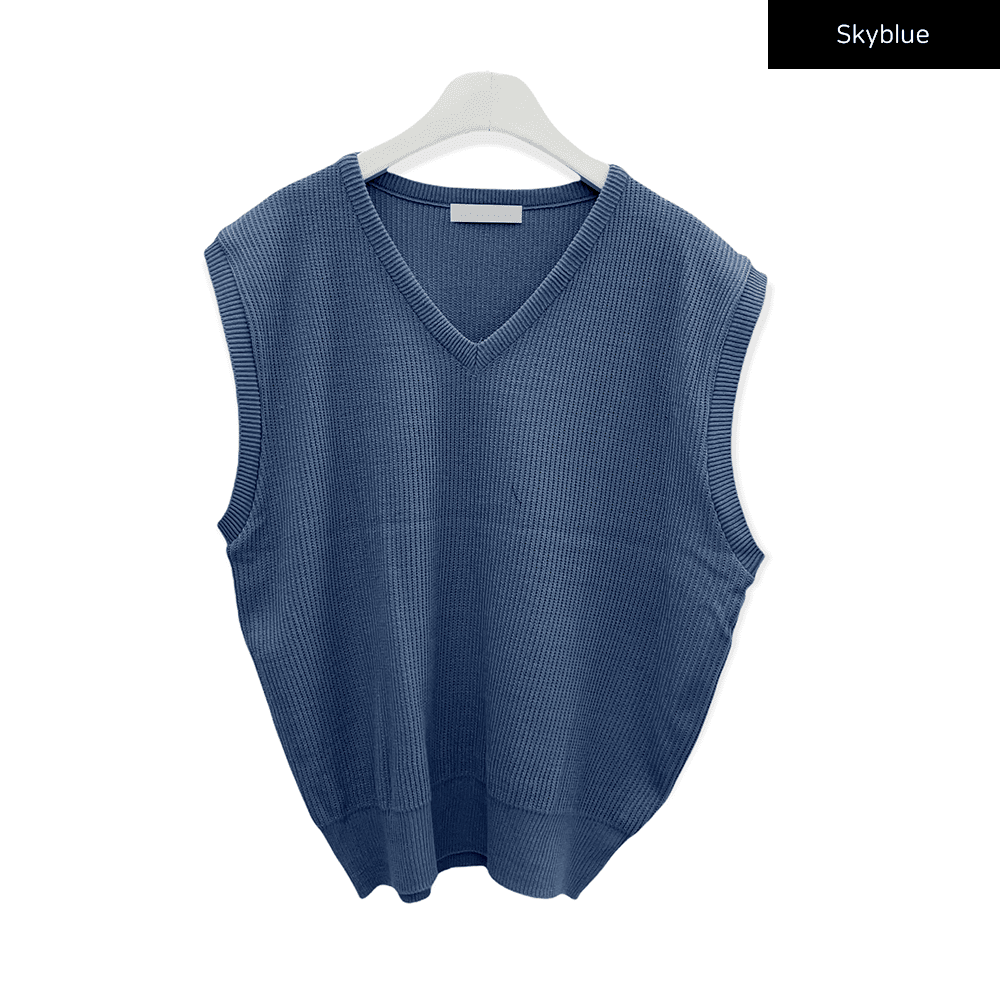 V Neck Knit Vest C2701