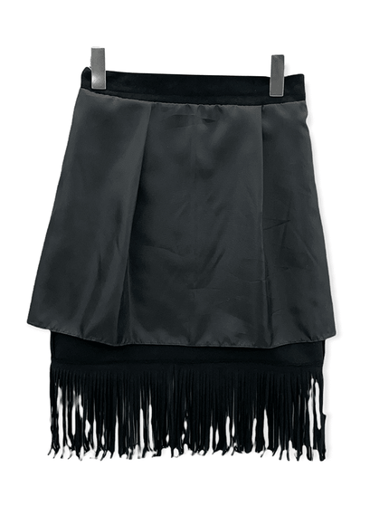 Tassel Hem Knee Length Skirt