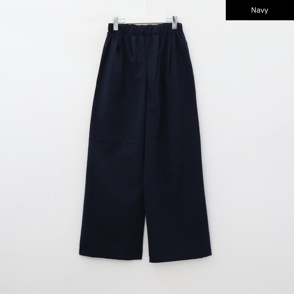 Mid-rise Wide Banded Cotton Pants CA08