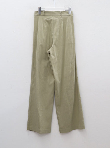 Wide Leg Tailored Pintuck Trousers CM3