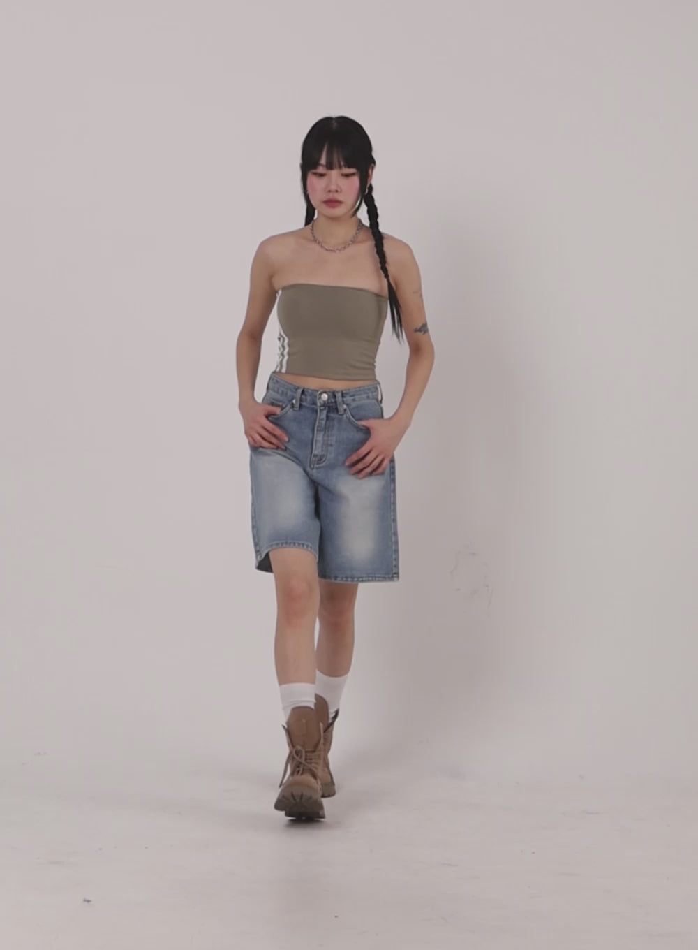 Washed Denim Shorts (Jorts) IF413