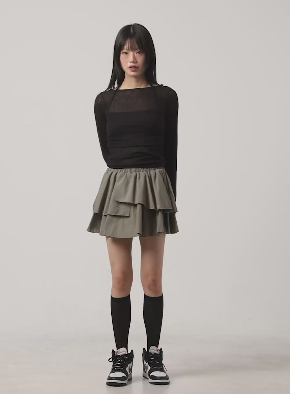 Sheer Layered Long Sleeve Top CG427