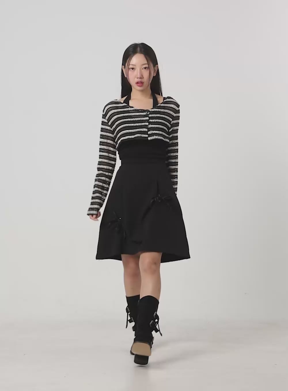 Ribbon Charm Midi Skirt CS424