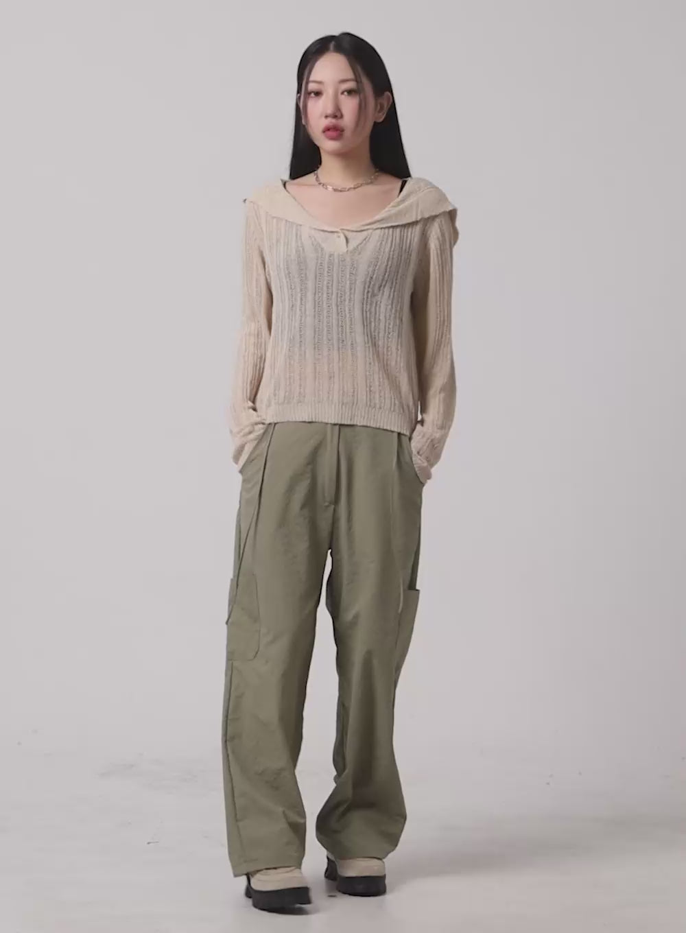 String Straight Leg Pants CM422