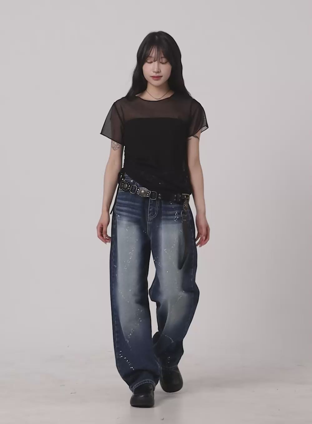 Splash Paint Baggy Jeans CA408