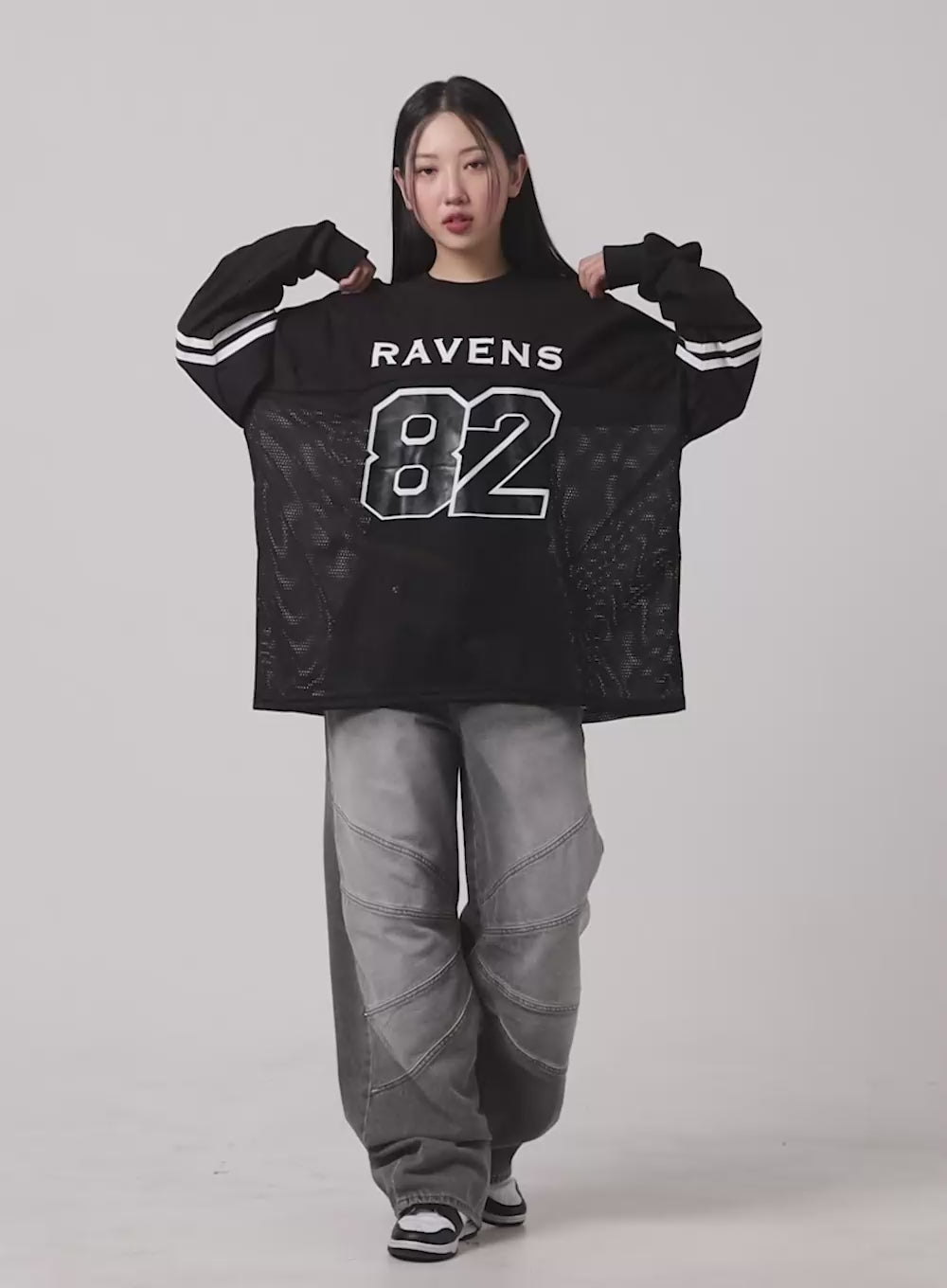 Stitch Detail Wide Leg Jeans CM419