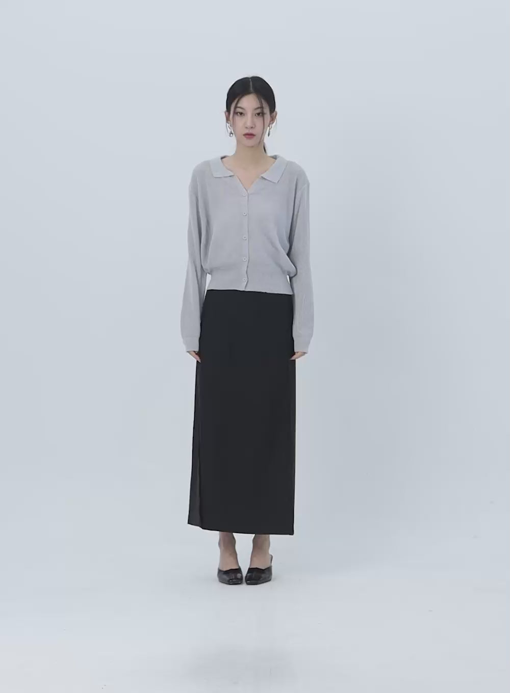 Button Down Collar Cardigan IO320