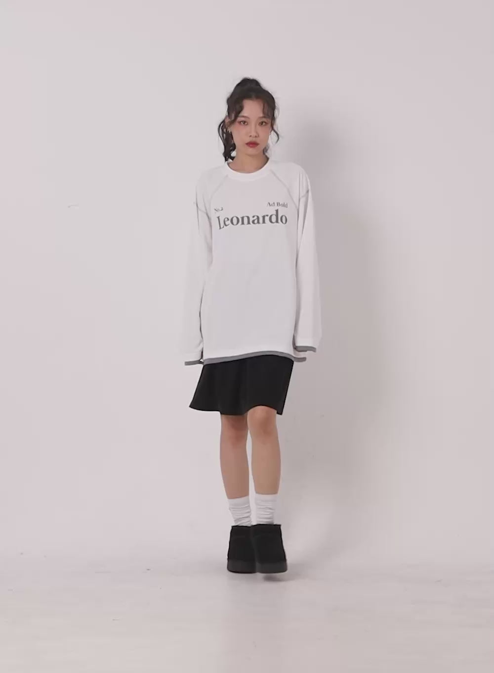 Oversize Stitched Long Sleeve Top CN421