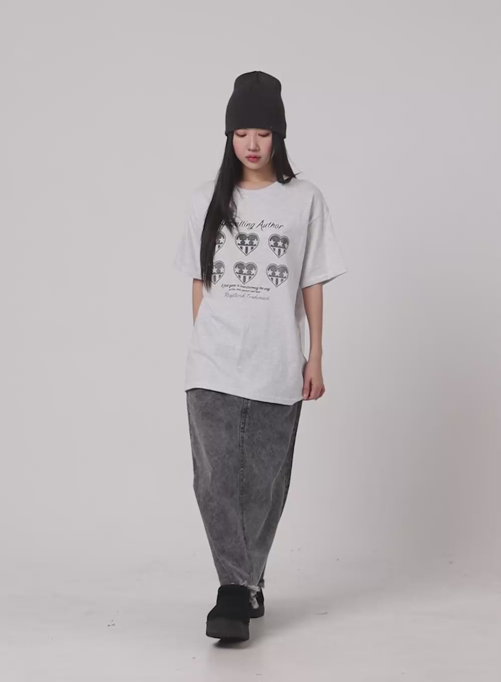 Distressed Denim Maxi Skirt CM408