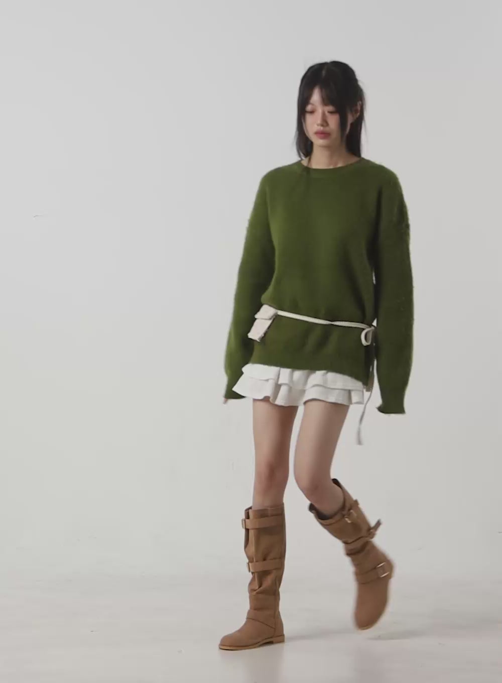 Chic Ruffle Band Mini Skirt CS410