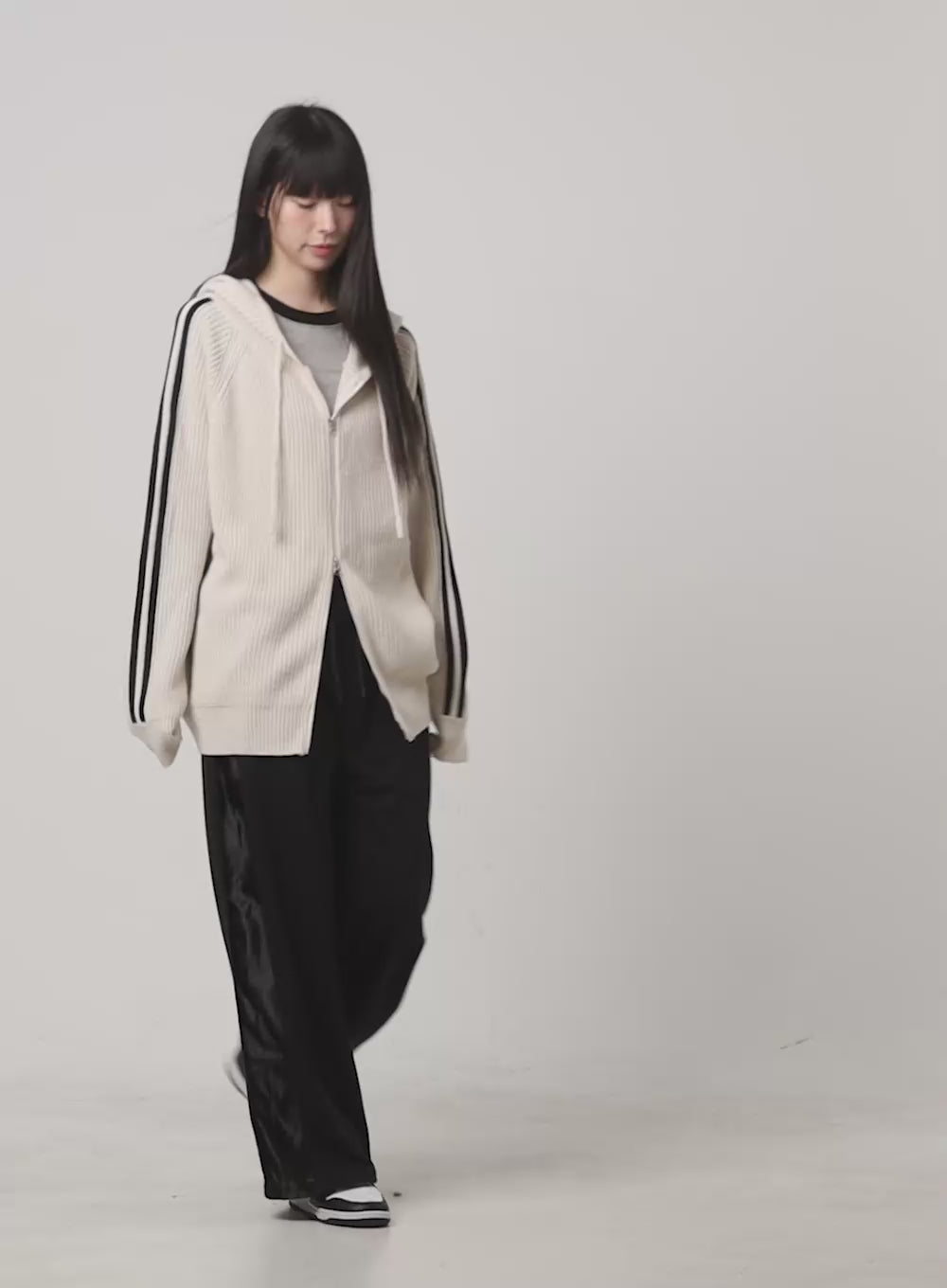 Side Stripe Knit Sweater Jacket CG420