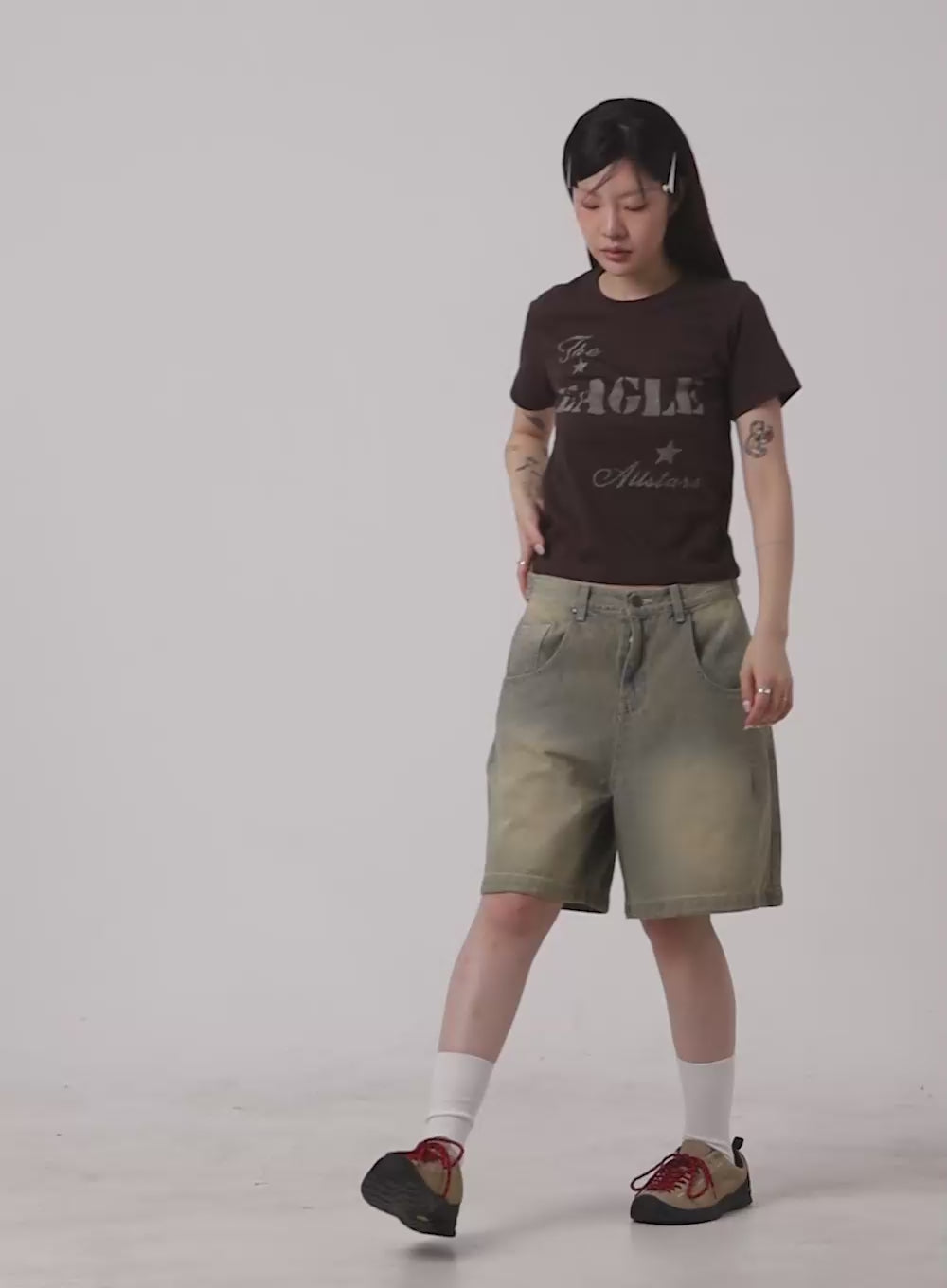 Vintage Washed Baggy Jorts IY410