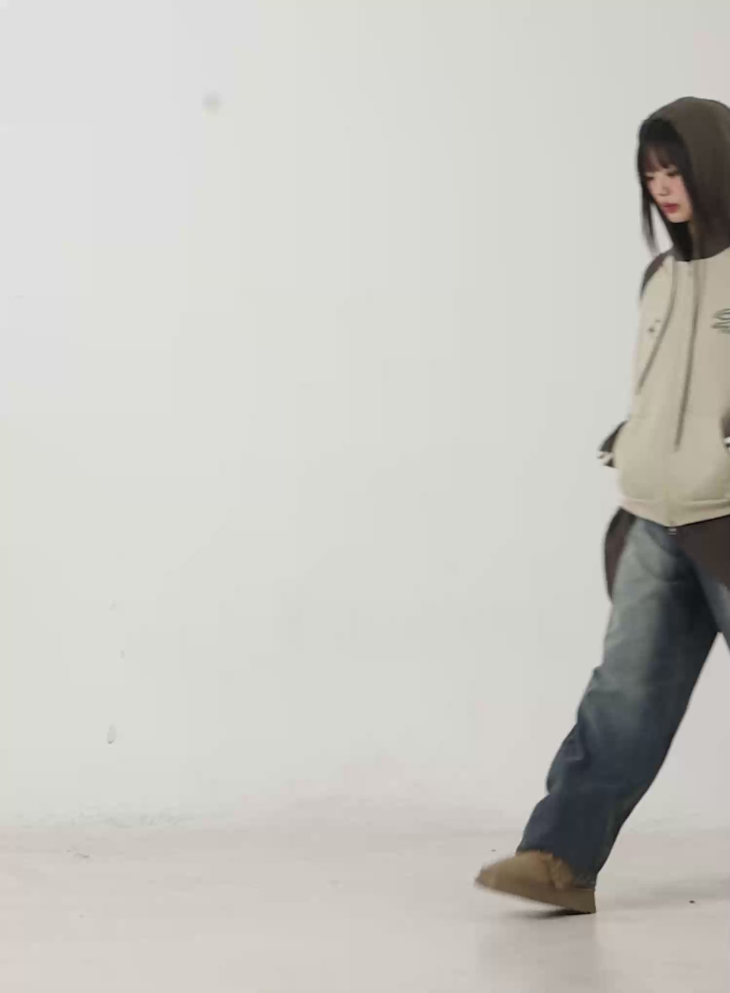 Eliza Fleece-Lined Washed Wide Leg Jeans CD518