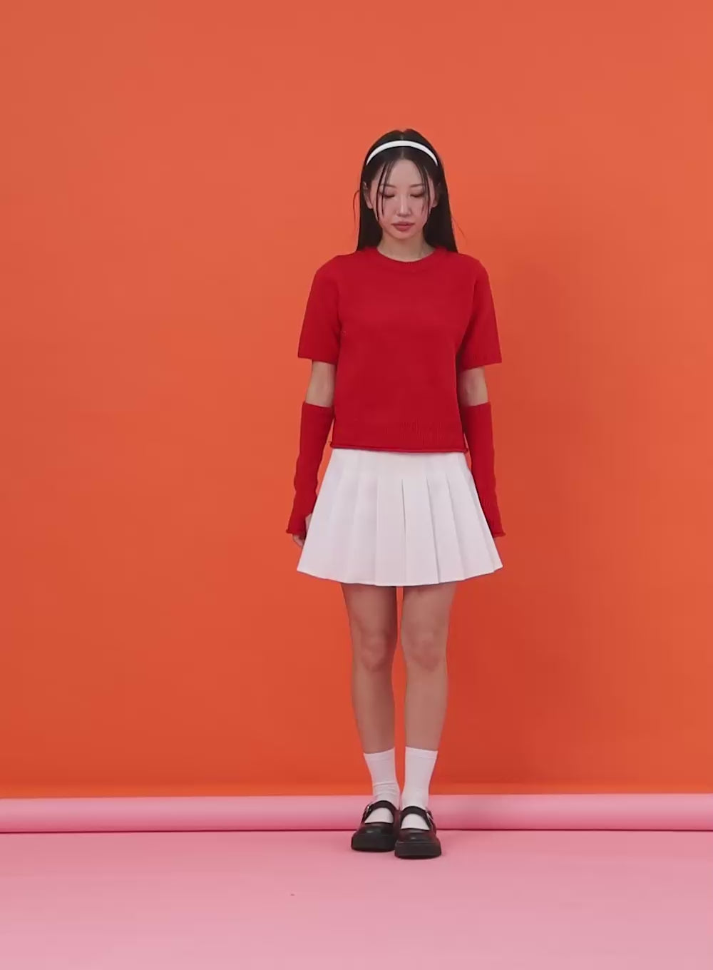 Short Sleeve Sweater and Arm Warmer Set IN301